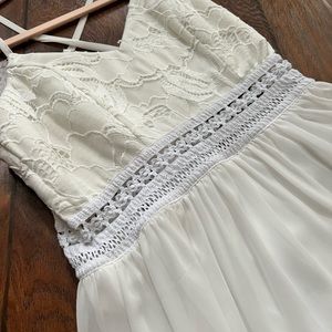 White chiffon dress